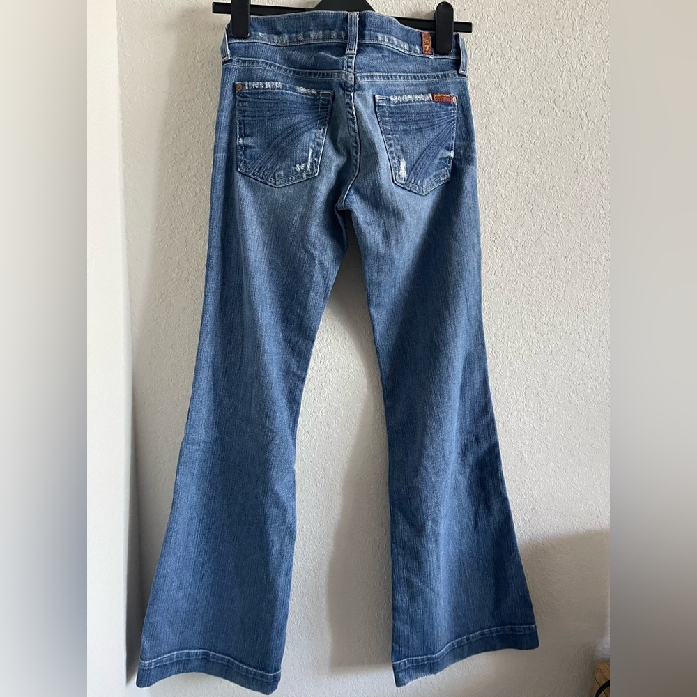 TRUE VINTAGE Y2K 7 For All Mankind Medium Blue Flare Jeans